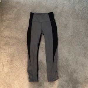 Size 4 Lululemon Cropped Black and Gray Leggings
